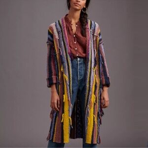 NWT Anthropologie Pilcro Dreamer Striped Duster Sweater M Medium L Large